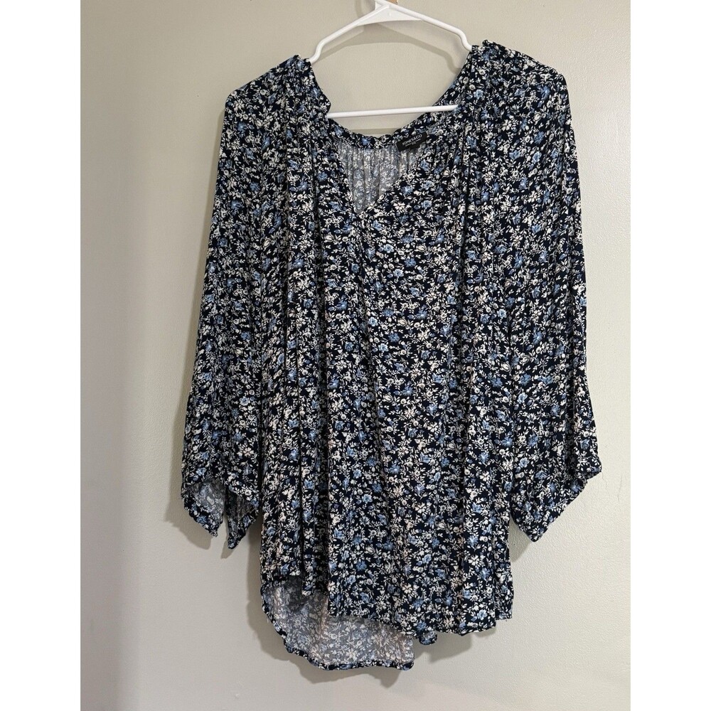 Jones & Co New York Floral Women's Blouse V Neck Loose Fitting Size 2X